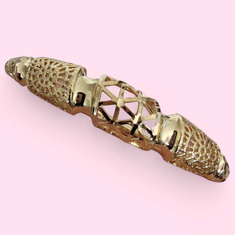 Beautiful Rose Valade Etched Gold Plated Bangle Bracelet - Picture 4 of 11